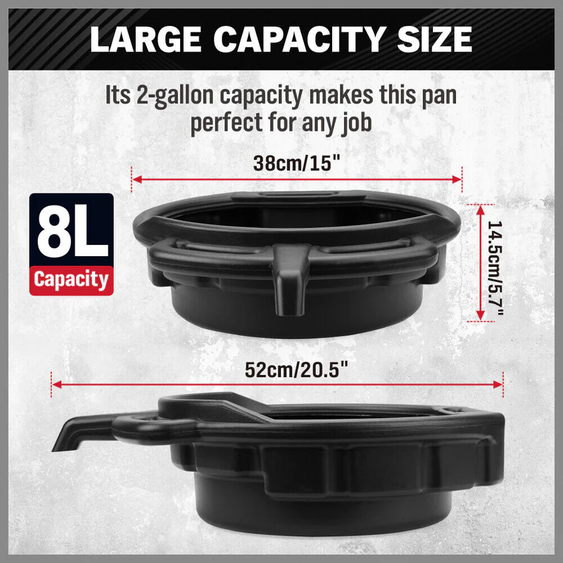 8L Plastic Oil Drain Pan - Image 4