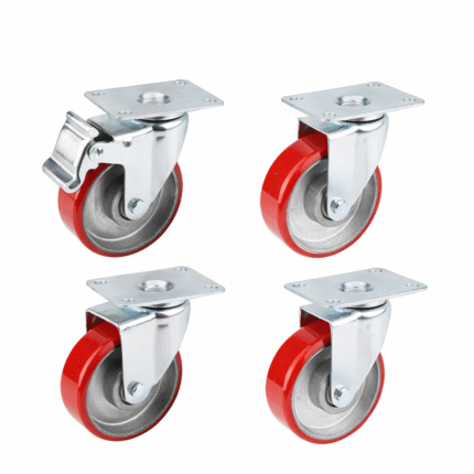 4-Inch PU Swivel Caster Wheel with Iron Core, with / without Brake