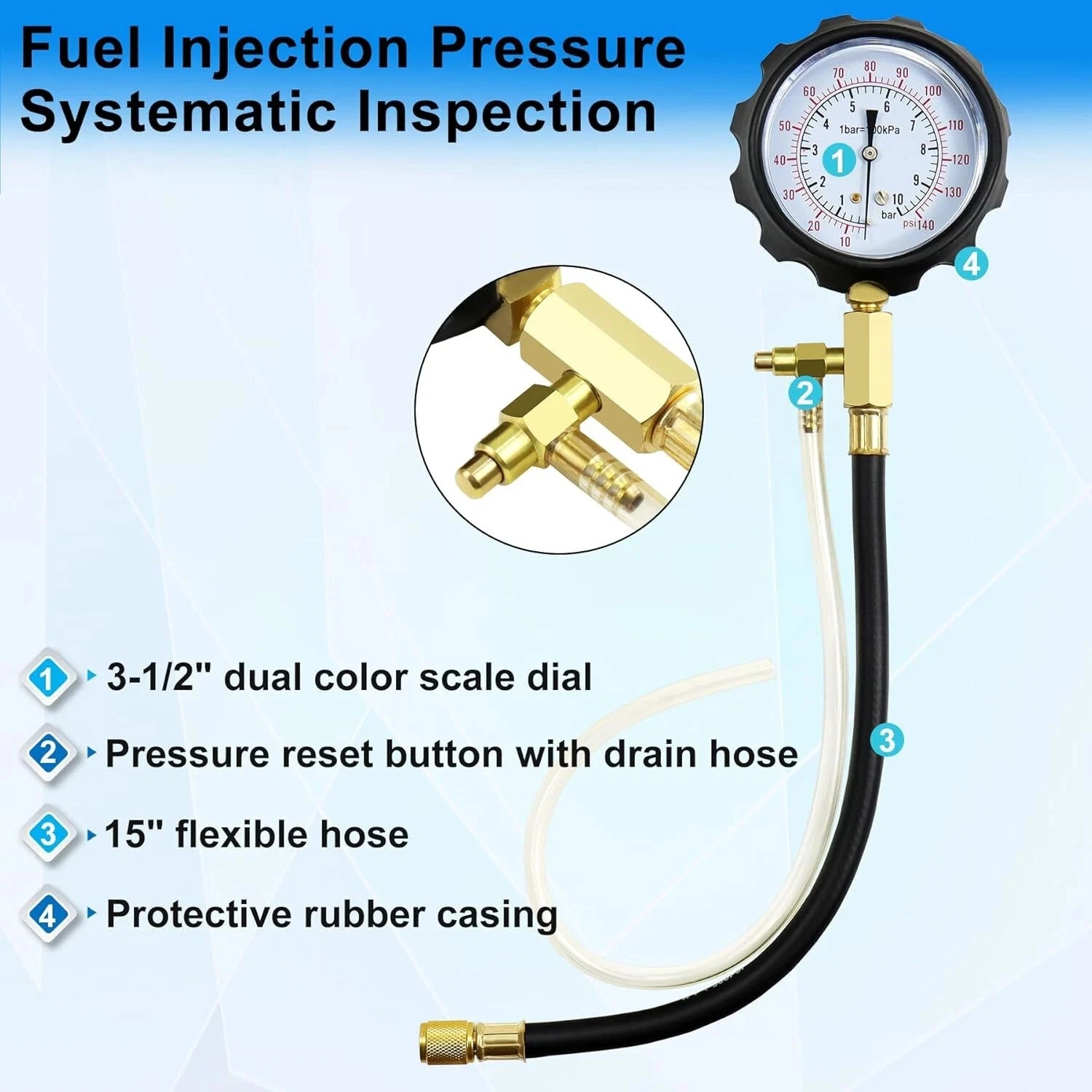 20PC TU-114 Fuel Injection Pressure Gauge Set - Image 4