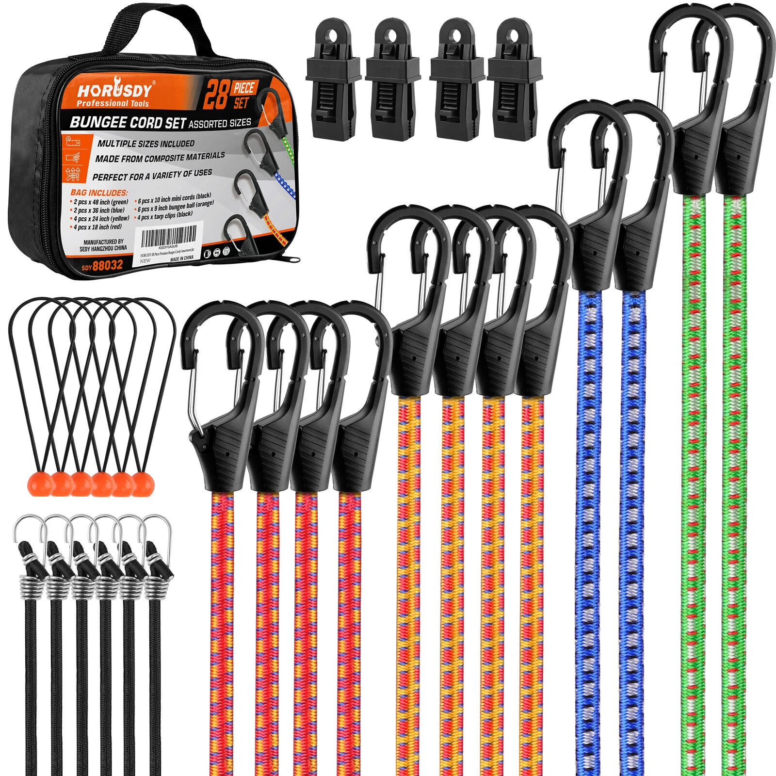 28PC Hook & Bungee Cord Set