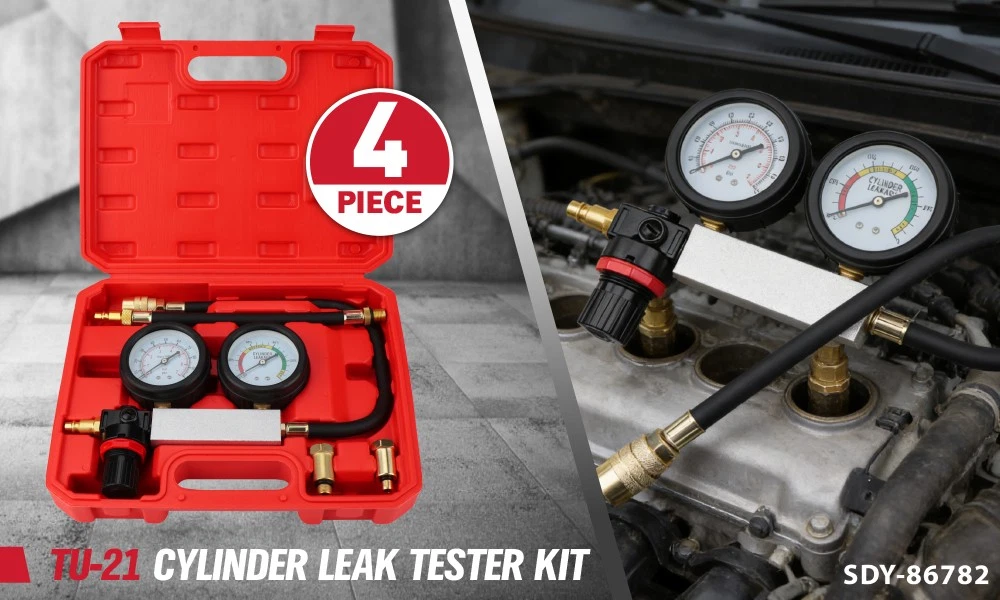 4PC TU-21 Cylinder Leak Pressure Gauge Automotive Tester - Image 2