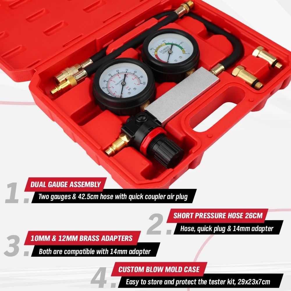 4PC TU-21 Cylinder Leak Pressure Gauge Automotive Tester - Image 5
