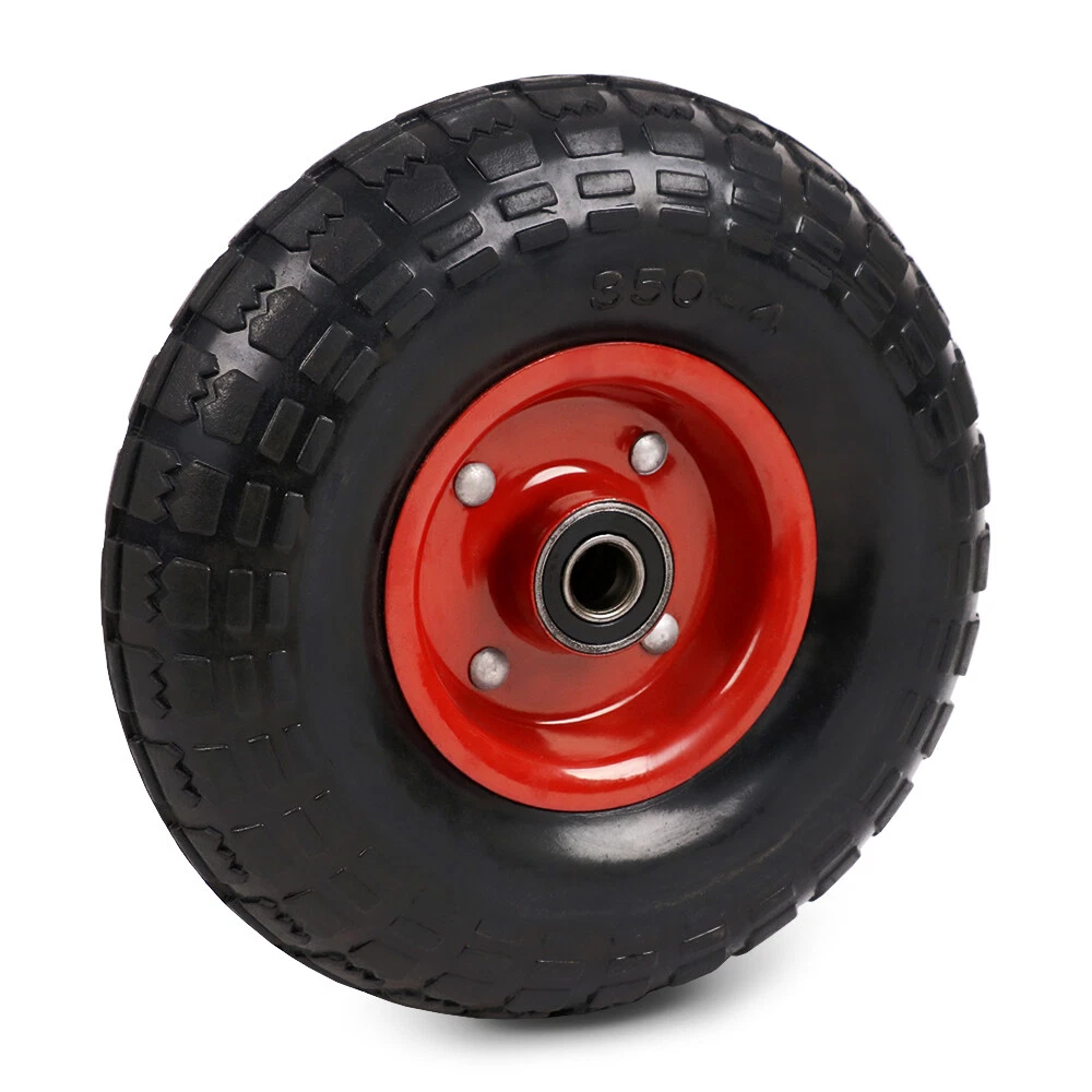 10" Solid Wheel with Red Steel Hub