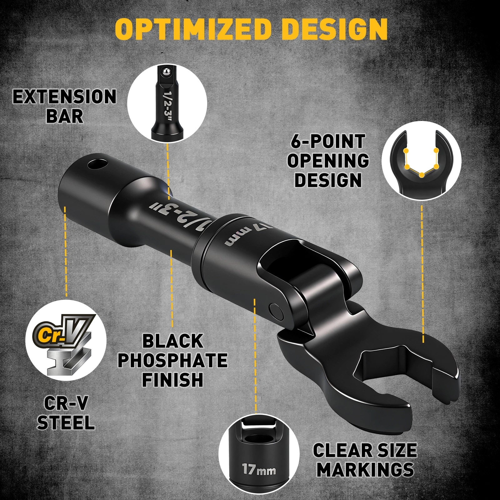 8PC Short Flexible Head Crowfoot Wrench Set - Image 4
