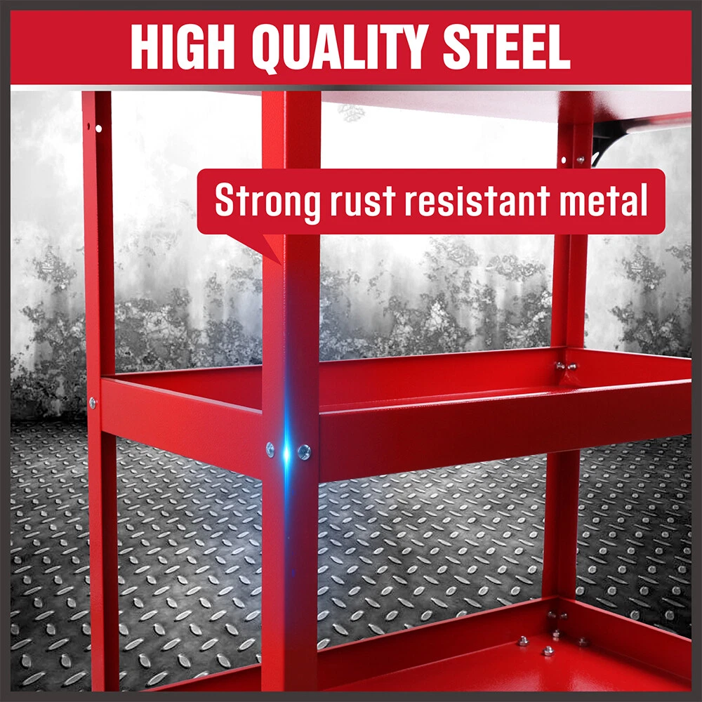 3-Tier Tool Cart Trolley Toolbox Workshop Garage Storage 150KG Organizer Garage - Image 4