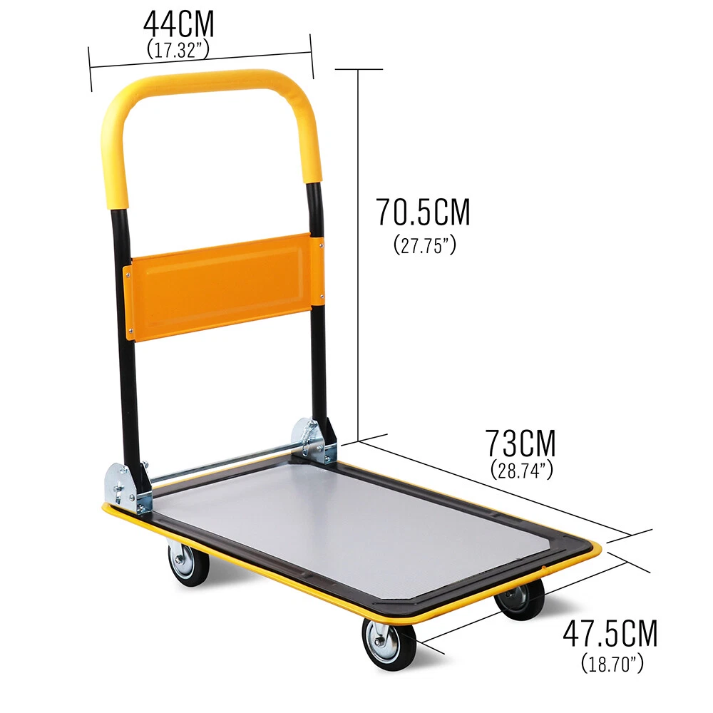150KG Small Yellow-Black Platform Cart - Image 6