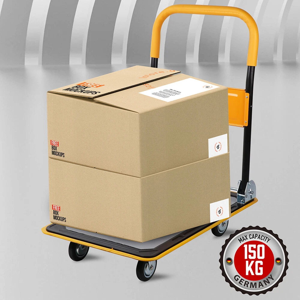 150KG Small Yellow-Black Platform Cart - Image 5