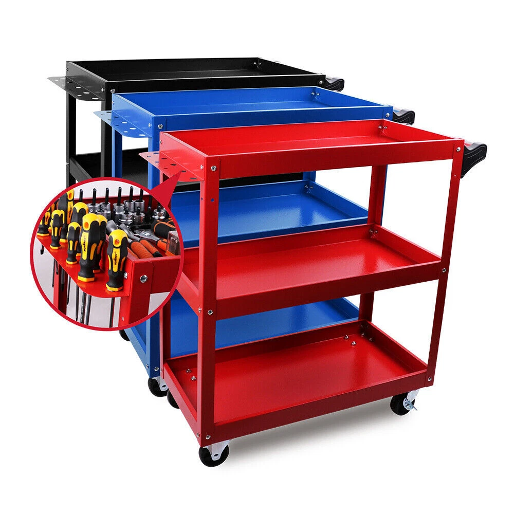 3-Tier Tool Cart Trolley Toolbox Workshop Garage Storage 150KG Organizer Garage - Image 10