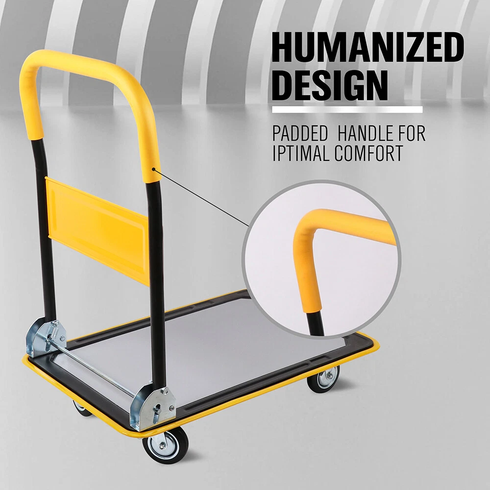 150KG Small Yellow-Black Platform Cart - Image 3
