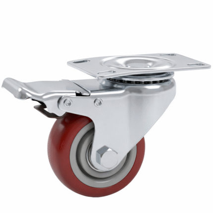 3-Inch Heavy Duty PU Swivel Caster with Brake