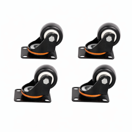 2.5" Black PU Swivel Caster Wheels, Without Brake Options