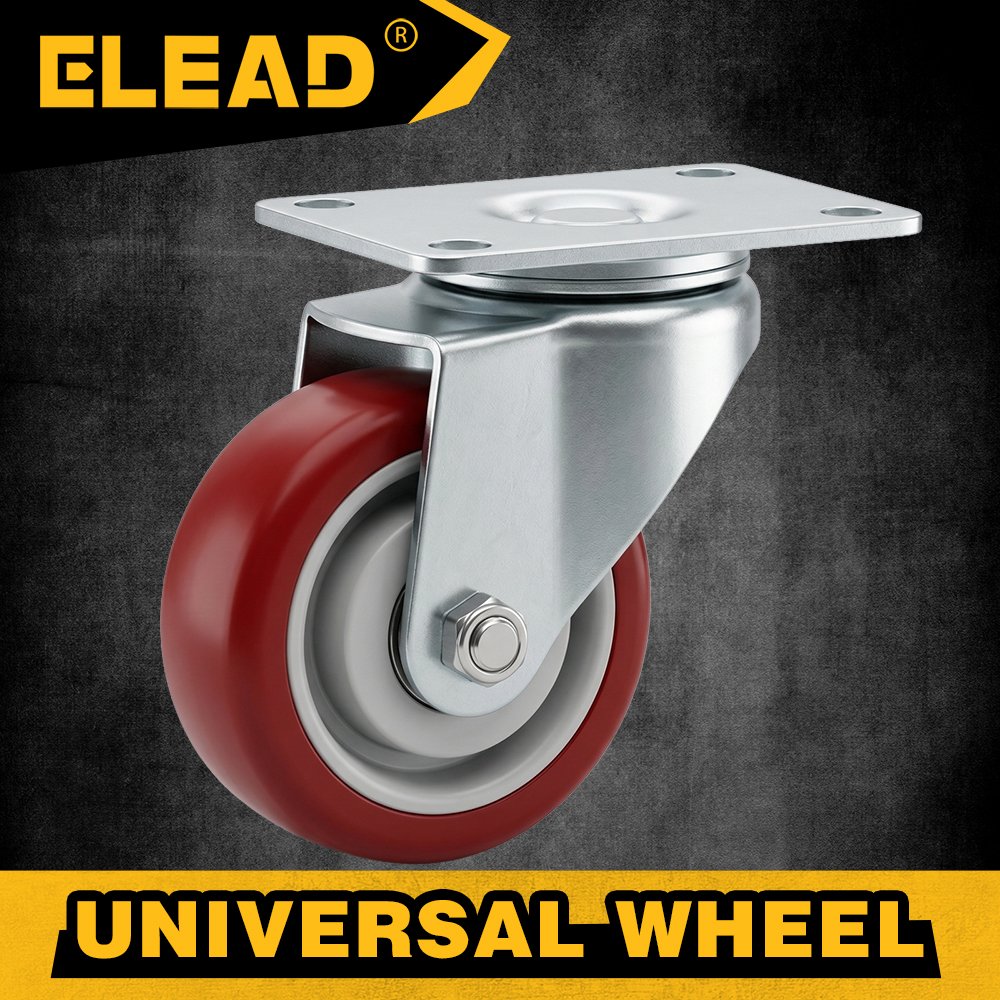 3-Inch Red Swivel Caster - Image 3