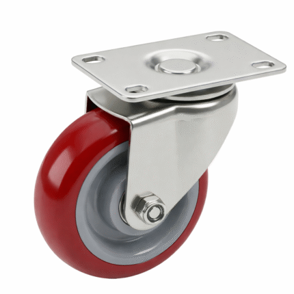 4-Inch Red Dual Bearing Swivel Caster