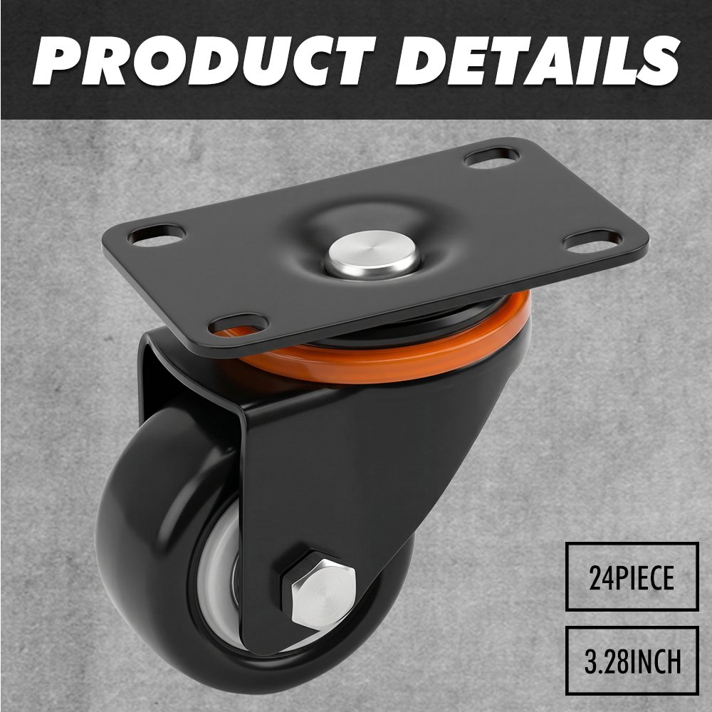 2.5-Inch Black Swivel Caster - Image 4