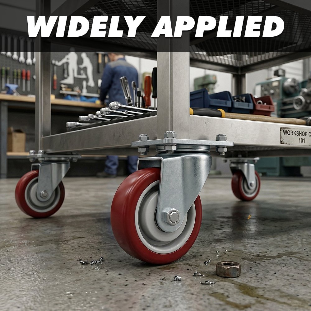 3-Inch Red Swivel Caster - Image 7